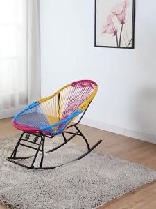 Rocker chair household leisure rocking chair  nap lounge chair lazy person chair indoor colorful leisure chair balcony rattan woven chair