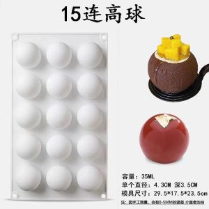 2pcs 8/15 Cavity Silicone Sphere Chocolate Mold / 3d Ball Truffle Cake Mousse Mold / Flexible Freezable Baking Mold