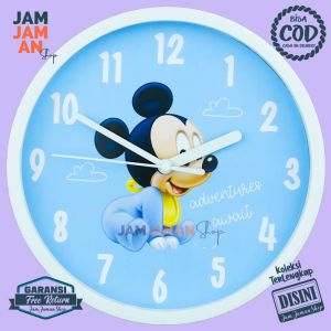 Jam Dinding Analog Hiasan Kamar Karakteranak BestSeller Karakter NN1717 Unik Daisy Duck Bagus