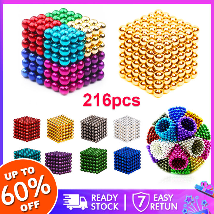 LZMERX 216pcs 3 5mm Magnetic Stress Relief Balls Magnet Cube Ball Magnetic Ball Educational Toy for Puzzle Kids Imagination Lazada Singapore