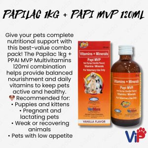 Papilac 1kg + Papi MVP 120ml Nutritional Support for Pets