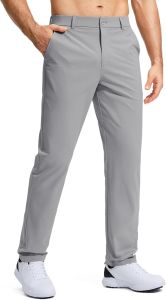 Pudolla Mens Golf Pants Stretch Work Dress Comfy Pants 30"/32"/34" Lightweight Quick Dry Casual Slacks Trousers with Pockets