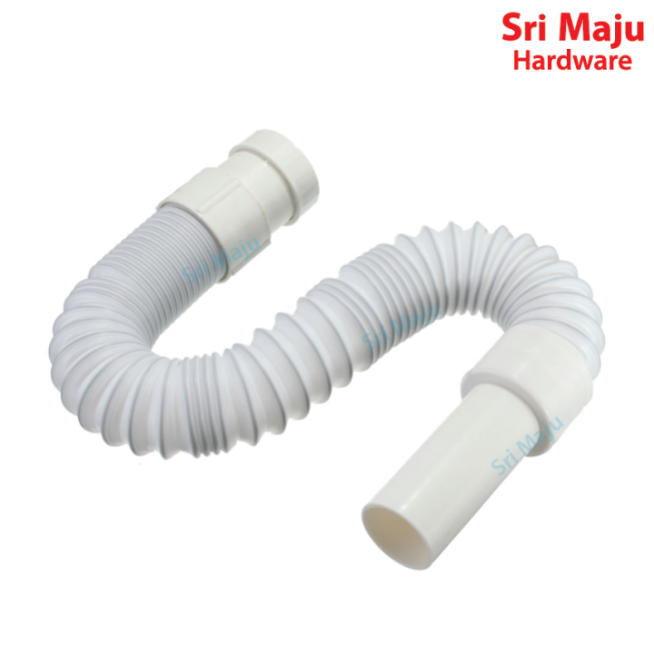 MAJU SWA-FWP Flexible Waste PVC Pipe Faucet Basin Kitchen Sink Stretch ...