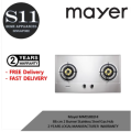 Mayer MMSS882HI/MMGH882HI  86 cm 2 Burner Stainless Steel / Glass Gas Hob 2 YEARS LOCAL MANUFACTURER  WARRANTY. 