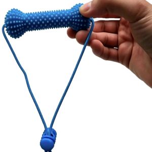 【COD&Fast Delivery】 Blue Dual-Action Canine Dental Prop PVC Quick Brushing Dog Dental Chews Toy Creativity interactive Snack Dispensing Ball Dog Toothbrushing Toy For Easier Teeth Brushing