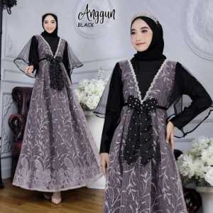 GAMIS PESTA ANGGUN / BAJU MUSLIMAH PESTA / DRESS PESTA MUSLIM