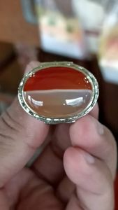 Cincin Natural Batu Akik Anggur Merah Putih Top Quality