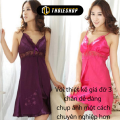 Đầm ngủ sexy - Váy ngủ 2 dây lụa satin cao cấp - Váy ngủ nữ lụa phi bóng trơn thiết kế ren siêu quyến rũ - Đồ ngủ gợi cảm. 