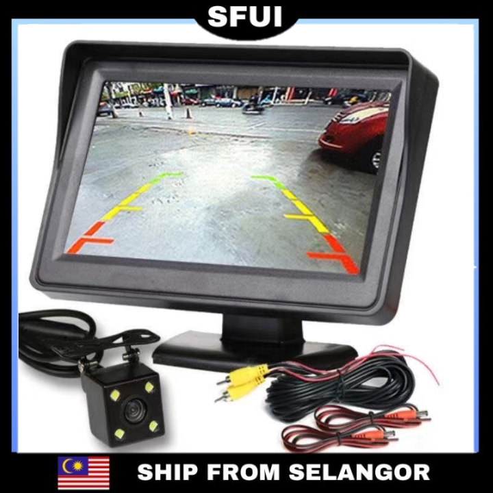 SFUI 4.3inc Reverse Camera TFT LCD Car Monitor Parking Monitor with HD ...