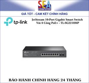 TP-LINK JetStream 10-Port Gigabit Smart Switch Với 8 Cổng PoE+ - TL-SG2210MP