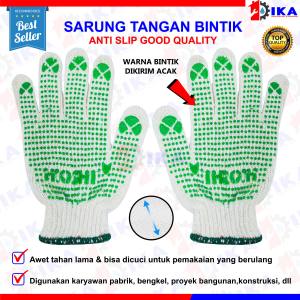 Sarung Tangan Kerja Polkadot Dotting Bintik Safety 1 Pasang ( 2 Pcs ) SARUNG TANGAN KATUN BINTIK - SARUNG TANGAN PABRIK BANGUNAN