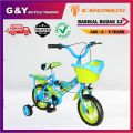 Basikal Budak Saiz 12 Inci / 12" Inch Bicycle Kids / Basikal Kanak Kanak / Basikal 12 Inci Untuk Umur 2-4 Tahun. 