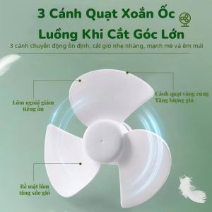 Quạt USB Mini Cầm Tay 3 Cánh 20cm Quạt Sạc Dự Phòng Du Lịch Dã Ngoại Quạt Mini Gọn Nhẹ Gió Mạnh