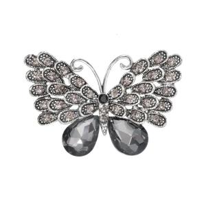 Butterfly Brooch Lapel Pin Rhinestones for Fashion Women Temperament Corsage Clothing Accessories
