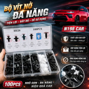 Hộp 100 Chốt Vít Vặn Nhựa Tiện Lợi Dành Cho Các Bộ Phận Trên Ô Tô Xe Máy