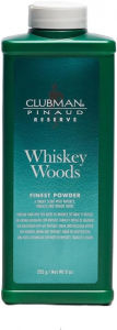 Clubman Reserve Whiskey Woods Finest Powder – Classic Men’s Body Powder for Men Moisture & Odor Control Barber Whiskey Wood Scent 9 oz