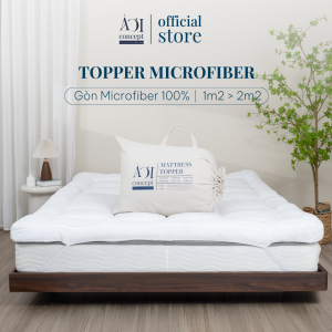 Topper gòn dày 5cm/10cm đủ size Lông vũ Microfiber À Ơi Concept vải bọc 100% cotton cao cấp Hàn Quốc