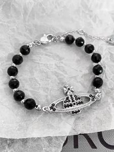 Empress Dowager New Saturn Black Pearl Bracelet Full Diamond Inlaid Saturn Pendant Light Luxury Womens Bracelet Xiaohongshu Trend