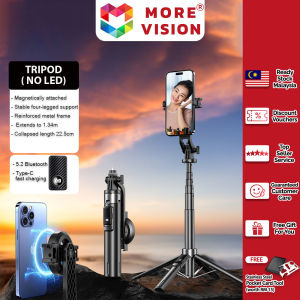 1.34m Magnetic Selfie Stick Tripod Stand Phone Holder Bluetooth Remote Control Rechargeable 540° Rotation Live Streaming