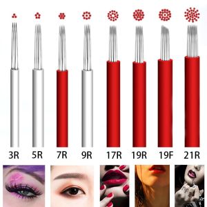 "Available" 50pcs round needle micro-blade needle fog eye pen permanent makeup blade shading fog eyebrow tattoo needle manual pen