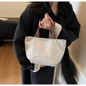 FXUP Dung tích lớn Túi Tote Nữ Phong cách Nhật Bản Vải canvas Túi mua sắm Di động Túi xách đeo vai Túi đựng đồ cho học sinh