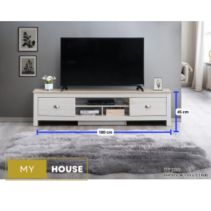 MYHOUSE 6ft TV Cabinet 2 Door TV Rack Living Room Furniture Media Table