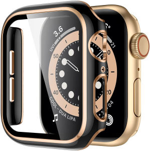 Screen Protector for Apple Watch cover 9 8 7 6 SE 5 4 3 Series glass+Case smart iwatch 45mm 44mm 41mm 40mm 42mm 38mm Accessories h260630