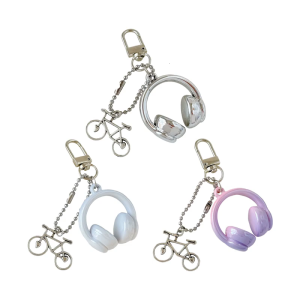 Hợp thời trang 3D headphone Keychain cho xe đạp phím nhựa Crafted phụ kiện với độ bền bền lâu