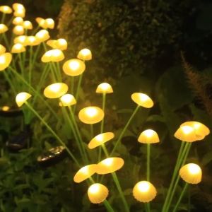 10 LED Solar Mushroom Lights Outdoor Waterproof Jellyfish LED Courtyard Garden Holiday Party Decor