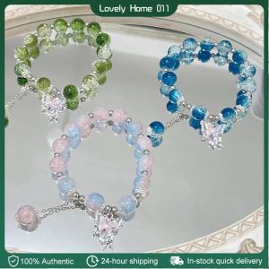 Butterfly Crystal Bracelet SunFlower Charm Bracelet for Woman Friend Beaded Bracelet for Gift