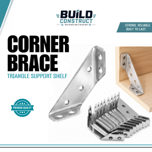 CORNER BRACE (TRIANGLE SUPPORT SHELF) Corner Bracket Triangle 90° Angle Support Easy Installation for Wood Frames Cabinets tables and Furniture Joints