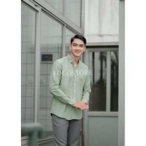 KEMEJA PRIA LENGAN PANJANG BAHAN KATUN PREMIUM KEMEJA POLOS KEMEJA DEWASA