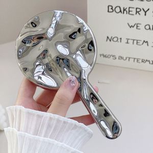 1PC ชุบจับกระจกแต่งหน้า HD ความงามแบบพกพารอบมือสี่เหลี่ยมกระจกแต่งหน้าขนาดเล็ก