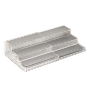 QUA 3 Tier Expandable Spice Rack Adjustable Visible Expandable Step Shelf Seasoning Rack Kitchen Organizer Cabinet Storage Rack for Cosmetics