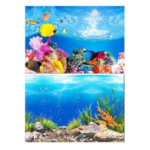 LUCKY CLAW Dày 3D Màu Sắc tươi sáng Chống-phai Duble-Hai  Aquascape Sơn Aquarium Trang Trí Nội Thất Cảnh quan Sticker Hồ cá Nền Giấy