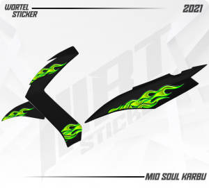 Striping Mio Soul - Stiker Transparan Mio Soul Karbu Api Vol 3 (Sudah Terpotong)