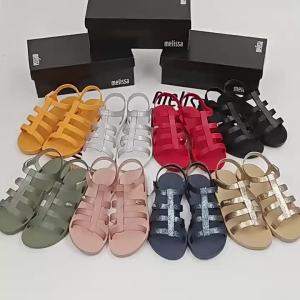 [Free Shipping] New Melissa Sandals For Women Melissa Jelly Shoes Flat Strap Roman Sandals For Women