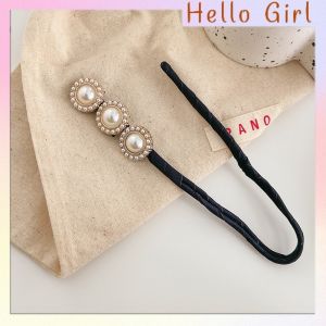 Ikat Rambut Sanggul Wanita Korea Modern Simple Elegan Hair Bun Motif Mutiara Diamond Kunciran Cepol Aksesoris Rambut Hello Girl AR03