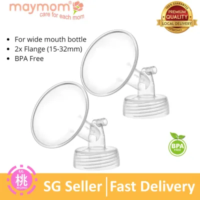 Maymom Flange for speCtra S1 S2 /Medela with Valve & Membrane (Wide-Neck) 1-2pk (9 Sizes 19-32mm) (with free measuring tool)