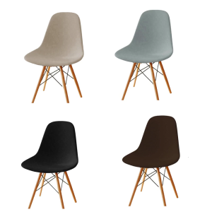 Milk Silk Shell Chair Cover Stretch Solid Color Seat Cover Washable Dining Chairs Slipcover for Living Room