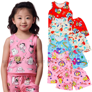 TSHIRT SHORTS TERNO FOR KIDS GIRLS Sando Shorts Tshirt Shorts Sando Pajama Tshirt Pajama Fits Newborn To Teens