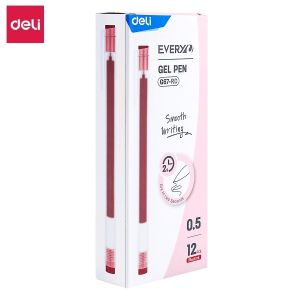 Hộp 12 cây bút bi dạng gel Deli CG67 / G67 ngòi 0.5mm viết êm trơn mực khô nhanh