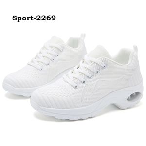 2269 รองเท้าผ้าใบผู้หญิงเพื่อสุขภาพ Air Cushion สีขาว แพลตฟอร์ม ใส่เดิน ใส่วิ่ง ใส่ออกกำลังกาย พื้นสูง 5 ซม. ไซส์ 36-41