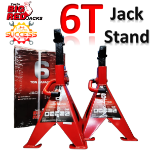 BIGRED Torin 6 Ton Heavy Duty Steel Jack Stands 6 Ton (6000 Kg) Capacity Red Car Lifting Stand 1 Pair for Garage Use