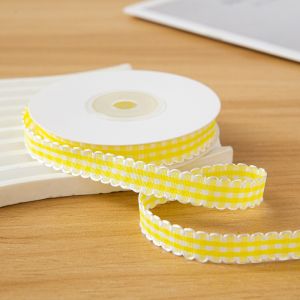 UNDATA 10 thước Ruy băng kẻ sọc 1CM Bó hoa gói quà Ru băng Hàn Quốc Sáng tạo Cắt Dễ Dàng Cuộn ruy băng satin Gói bó hoa