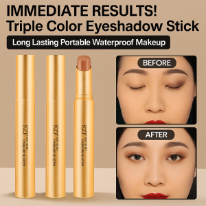 3 Color Gradient Eyeshadow Stick Shimmer Glitter One Step Eye Makeup For Beginners Long Lasting Waterproof