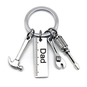 Fashion Dad Letters Keychains for Creative Hammer Screwdriver Wrench Keyring Handbag Decor Tassel Pendant Fathers Gifts