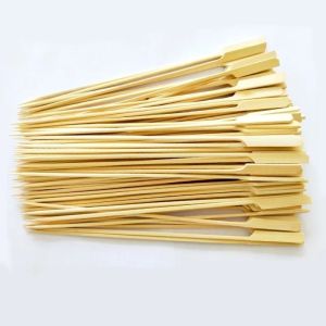 Wholesale 200pcs（15cm） Bamboo Skewers Bbq Stick with Handle Disposable BBQ Bamboo Sticks