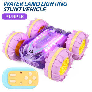 Mainan Mobil Amfibi Remote Control RC Mobil dengan Lampu LED Berwarna 24GHZ Anti Air