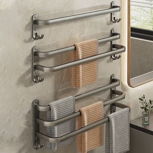 Punch Free Double Towel Rack